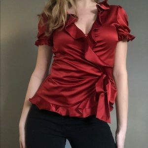 Red Ruffle Shirt